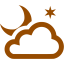 brown partly cloudy night icon