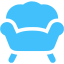 caribbean blue armchair icon