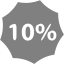 gray 10 percent badge icon