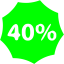 lime 40 percent badge icon