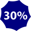 navy blue 30 percent badge icon