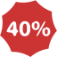 persian red 40 percent badge icon
