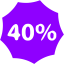violet 40 percent badge icon