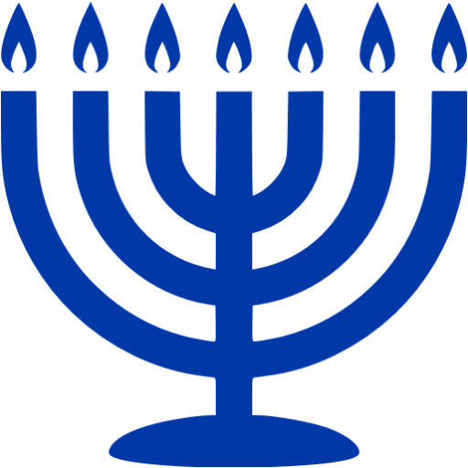 Royal azure blue menorah icon - Free royal azure blue civilization icons