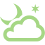 guacamole green partly cloudy night icon