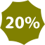 olive 20 percent badge icon