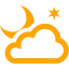 orange partly cloudy night icon