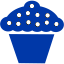 royal azure blue cupcake icon
