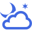 royal blue partly cloudy night icon