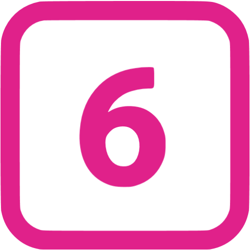 Barbie pink 6 icon - Free barbie pink numbers icons