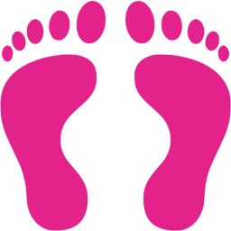 Barbie pink human footprints icon - Free barbie pink footprint icons