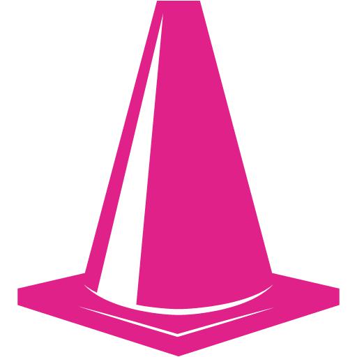pink traffic cones