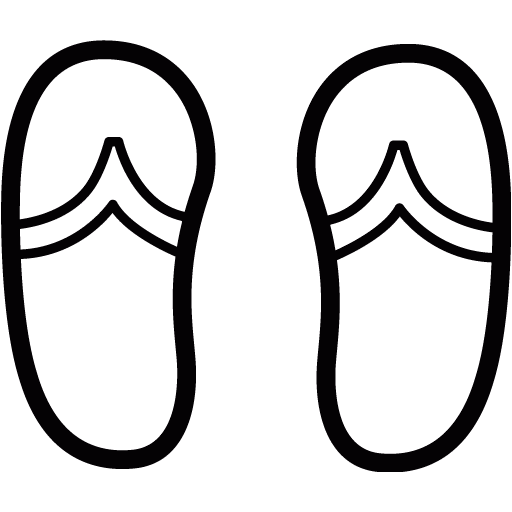 Black flip flops icon - Free black clothes icons