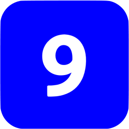 Blue 9 filled icon - Free blue numbers icons