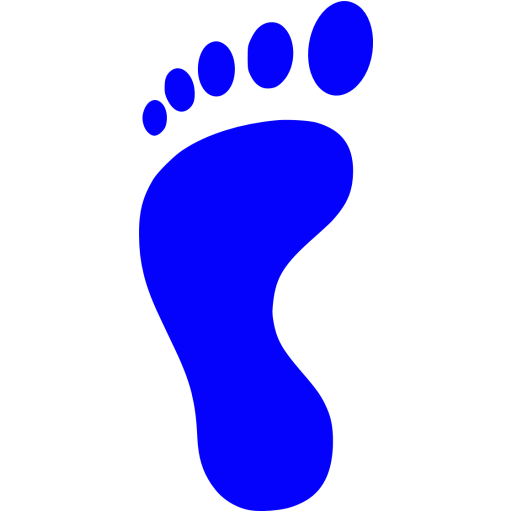 Blue left footprint icon - Free blue footprint icons