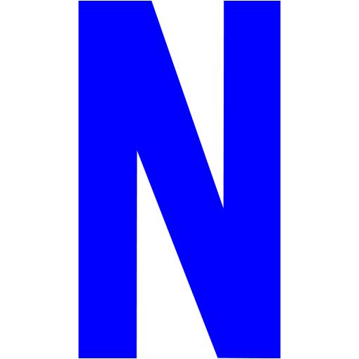 Blue letter n icon - Free blue letter icons