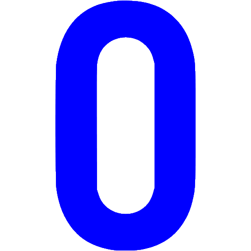 number 0 blue