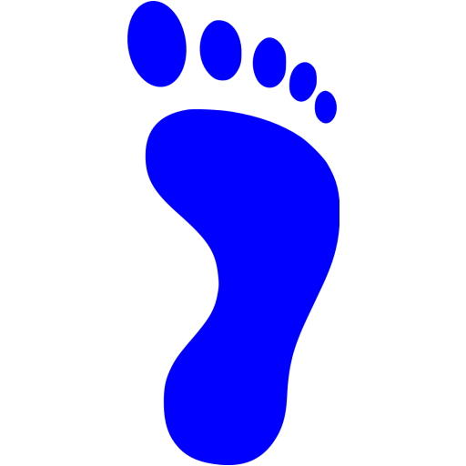 Blue right footprint icon - Free blue footprint icons