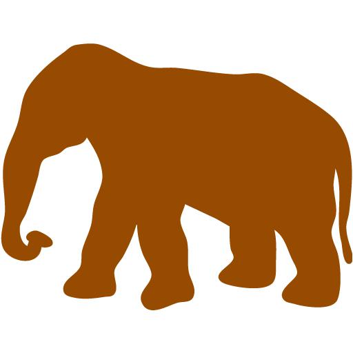 Brown elephant 7 icon - Free brown animal icons