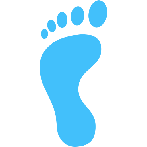 Caribbean blue left footprint icon - Free caribbean blue footprint icons