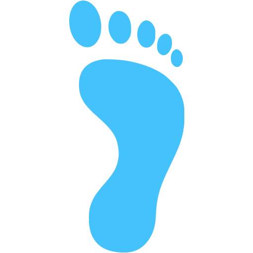 Caribbean blue right footprint icon - Free caribbean blue footprint icons