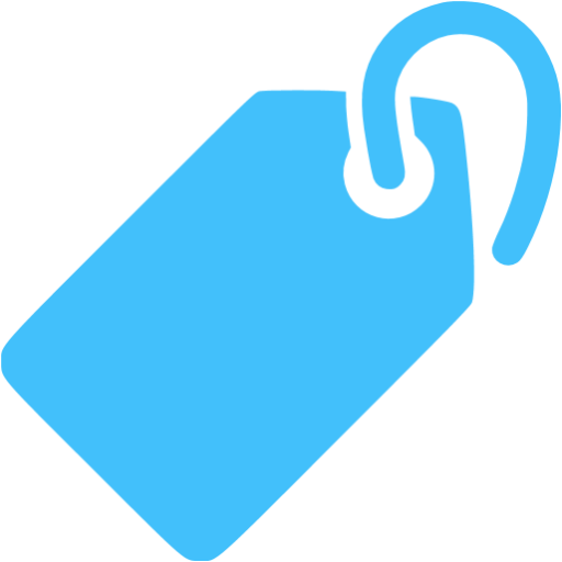 blue price tag icon