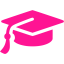 Deep pink graduation cap icon - Free deep pink graduation cap icons