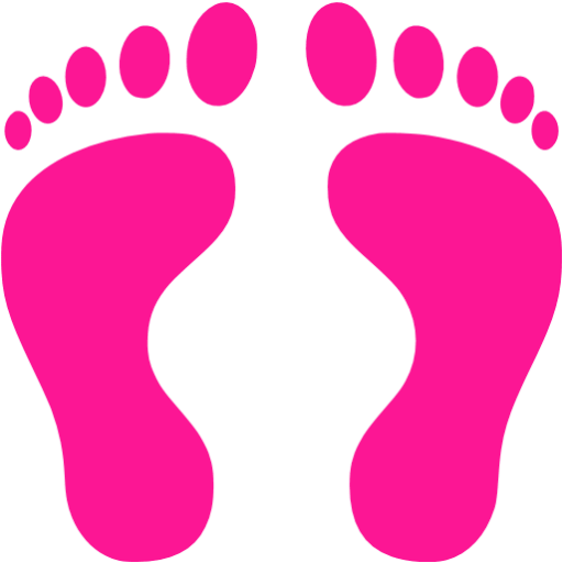 Deep pink human footprints icon - Free deep pink footprint icons