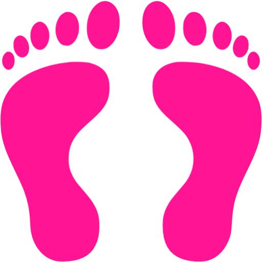 Deep pink human footprints icon - Free deep pink footprint icons