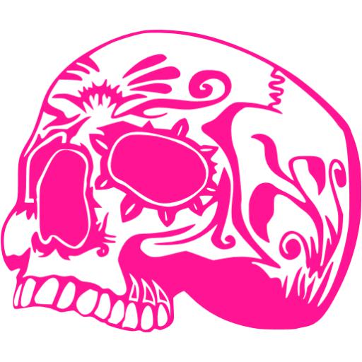 Deep pink skull 54 icon - Free deep pink skull icons