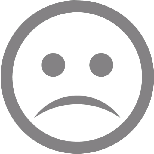 User profile with sad face grey icon. Sad rating, dislike
