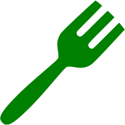 Green fork icon - Free green utensil icons