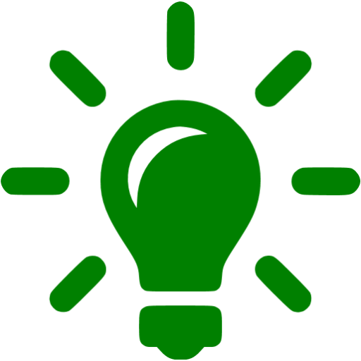 Green solutions icon - Free green light bulb icons