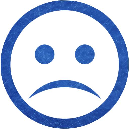 Blue and scratched sad icon - Free blue and scratched emoticon icons ...