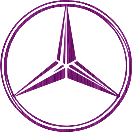 Sketchy violet mercedes benz icon - Free sketchy violet car logo icons