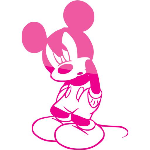 Web 2 deep pink mickey mouse 13 icon - Free web 2 deep pink Mickey ...