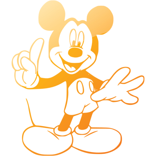 Web 2 orange mickey mouse 29 icon - Free web 2 orange Mickey Mouse