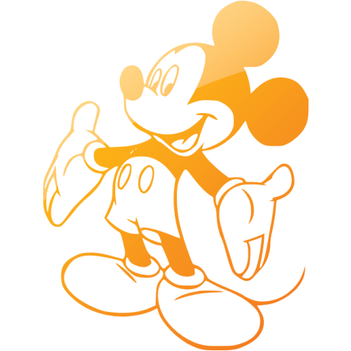 Web 2 orange mickey mouse 37 icon - Free web 2 orange Mickey Mouse