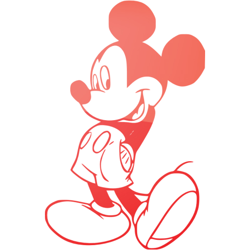 Web 2 Red Mickey Mouse 6 Icon - Free Web 2 Red Mickey Mouse Icons - Web ...