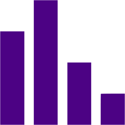 Chart 5. Bar Chart PNG. Outcome icon presentation Purple.