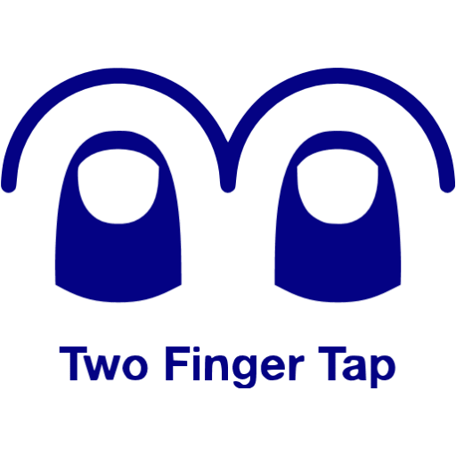 Navy blue two finger tap 2 icon - Free navy blue gesture icons
