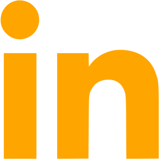 Orange linkedin icon - Free orange site logo icons