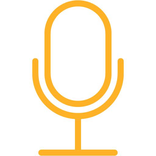 Orange microphone 5 icon - Free orange microphone icons