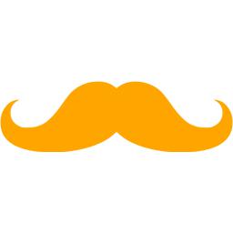 Orange mustache 2 icon - Free orange mustache icons