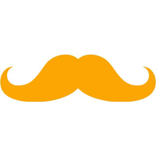 Orange mustache 2 icon - Free orange mustache icons