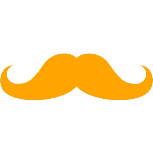 Orange mustache 2 icon - Free orange mustache icons