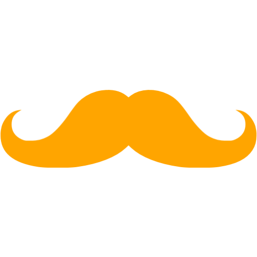 Orange mustache 2 icon - Free orange mustache icons