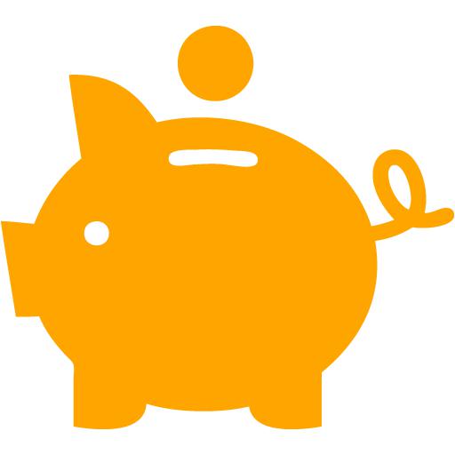 Orange piggy bank 2 icon - Free orange 