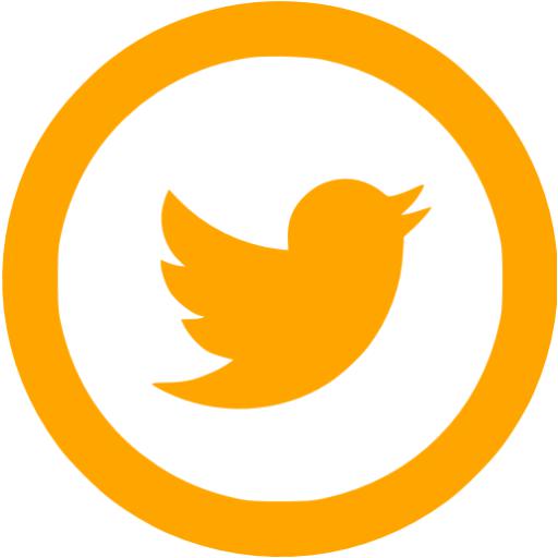 Orange twitter 5 icon - Free orange social icons