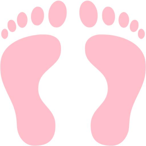 Pink human footprints icon - Free pink footprint icons